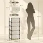 Cómoda para Dormitorio con 5 Cajones de Tela Marco de Acero Cajonera para Salón Oficina Vestidor Beige
