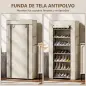 Zapatero de 7 Niveles, Zapatero Estrecho de Acero con Funda de Tela no Tejida 2 Bolsillos para 14-21 Pares Beige Zapatero de 7 Niveles, Zapatero Estrecho de Acero con Funda de Tela no Tejida 2 Bolsillos para 14-21 Pares Beige