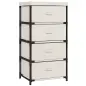 Cómoda para Dormitorio con 4 Cajones de Tela Marco de Acero Cajonera para Salón Oficina Vestidor Beige