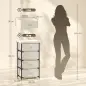 Cómoda para Dormitorio con 4 Cajones de Tela Marco de Acero Cajonera para Salón Oficina Vestidor Beige