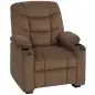 Sillón Relax Reclinable Eléctrico Calor Lumbar Masaje Vibración Motor Silencioso Función Memoria Bolsillos USB Marrón Sillón Relax Reclinable Eléctrico Calor Lumbar Masaje Vibración Motor Silencioso Función Memoria Bolsillos USB Marrón