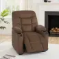 Sillón Relax Reclinable Eléctrico Calor Lumbar Masaje Vibración Motor Silencioso Función Memoria Bolsillos USB Marrón Sillón Relax Reclinable Eléctrico Calor Lumbar Masaje Vibración Motor Silencioso Función Memoria Bolsillos USB Marrón