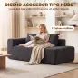 Sofá de 2 Plazas de Chenilla con 2 Almohadas Asiento con Muelles No Requiere Montaje 71,5x91,5x83 cm Gris Oscuro Sofá de 2 Plazas de Chenilla con 2 Almohadas Asiento con Muelles No Requiere Montaje 71,5x91,5x83 cm Gris Oscuro