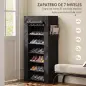Zapatero de 7 Niveles, Zapatero Estrecho de Acero con Funda de Tela no Tejida 2 Bolsillos para 14-21 Pares Negro Zapatero de 7 Niveles, Zapatero Estrecho de Acero con Funda de Tela no Tejida 2 Bolsillos para 14-21 Pares Negro