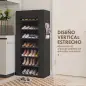 Zapatero de 7 Niveles, Zapatero Estrecho de Acero con Funda de Tela no Tejida 2 Bolsillos para 14-21 Pares Negro Zapatero de 7 Niveles, Zapatero Estrecho de Acero con Funda de Tela no Tejida 2 Bolsillos para 14-21 Pares Negro