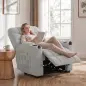 Sillón Relax Reclinable Eléctrico Calor Lumbar Masaje Vibración Motor Silencioso Función Memoria Bolsillos USB Gris Sillón Relax Reclinable Eléctrico Calor Lumbar Masaje Vibración Motor Silencioso Función Memoria Bolsillos USB Gris