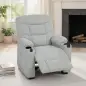 Sillón Relax Reclinable Eléctrico Calor Lumbar Masaje Vibración Motor Silencioso Función Memoria Bolsillos USB Gris Sillón Relax Reclinable Eléctrico Calor Lumbar Masaje Vibración Motor Silencioso Función Memoria Bolsillos USB Gris