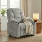 Sillón Relax Reclinable Eléctrico Calor Lumbar Masaje Vibración Motor Silencioso Función Memoria Bolsillos USB Gris Sillón Relax Reclinable Eléctrico Calor Lumbar Masaje Vibración Motor Silencioso Función Memoria Bolsillos USB Gris
