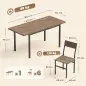 Conjunto Mesa de Comedor Extensible 120-160 cm y 6 Sillas para 4-6 Personas Marrón Efecto Madera Conjunto Mesa de Comedor Extensible 120-160 cm y 6 Sillas para 4-6 Personas Marrón Efecto Madera