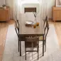 Conjunto Mesa de Comedor Extensible 120-160 cm y 6 Sillas para 4-6 Personas Marrón Efecto Madera Conjunto Mesa de Comedor Extensible 120-160 cm y 6 Sillas para 4-6 Personas Marrón Efecto Madera