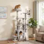 Árbol Rascador para Gatos 152 cm Multinivel con Cueva Hamaca Cama Escalera Rascadora 4 Postes de Sisal Bolas Gris Claro Árbol Rascador para Gatos 152 cm Multinivel con Cueva Hamaca Cama Escalera Rascadora 4 Postes de Sisal Bolas Gris Claro