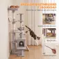 Árbol Rascador para Gatos 152 cm Multinivel con Cueva Hamaca Cama Escalera Rascadora 4 Postes de Sisal Bolas Gris Claro Árbol Rascador para Gatos 152 cm Multinivel con Cueva Hamaca Cama Escalera Rascadora 4 Postes de Sisal Bolas Gris Claro