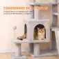 Árbol Rascador para Gatos 152 cm Multinivel con Cueva Hamaca Cama Escalera Rascadora 4 Postes de Sisal Bolas Gris Claro Árbol Rascador para Gatos 152 cm Multinivel con Cueva Hamaca Cama Escalera Rascadora 4 Postes de Sisal Bolas Gris Claro