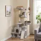 Árbol Rascador para Gatos 152 cm Multinivel con Cueva Hamaca Cama Escalera Rascadora 4 Postes de Sisal Bolas Gris Claro Árbol Rascador para Gatos 152 cm Multinivel con Cueva Hamaca Cama Escalera Rascadora 4 Postes de Sisal Bolas Gris Claro