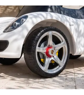 Correpasillos para Bebés de 18-36 Meses Licencia de Porsche con 2 Faros Bocina Sonido de Arranque 63x28,5x38 cm Blanco