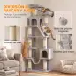 Árbol Rascador para Gatos 204 cm Multinivel con 2 Cuevas Hamaca 2 Camas Postes de Sisal Escalera 2 Bolas Gris Claro Árbol Rascador para Gatos 204 cm Multinivel con 2 Cuevas Hamaca 2 Camas Postes de Sisal Escalera 2 Bolas Gris Claro
