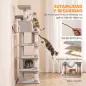 Árbol Rascador para Gatos 204 cm Multinivel con 2 Cuevas Hamaca 2 Camas Postes de Sisal Escalera 2 Bolas Gris Claro Árbol Rascador para Gatos 204 cm Multinivel con 2 Cuevas Hamaca 2 Camas Postes de Sisal Escalera 2 Bolas Gris Claro