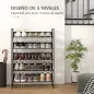 Zapatero de 5 Niveles Zapatero Estrecho de Acero para 15 Pares de Zapatos para Recibidor Entrada Pasillo Negro Zapatero de 5 Niveles Zapatero Estrecho de Acero para 15 Pares de Zapatos para Recibidor Entrada Pasillo Negro