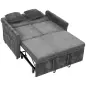 Sofá Cama 2 Plazas 3 en 1 con Respaldo Ajustable 5 Niveles Bolsillos Laterales 2 Almohadas para Sala de Estar Gris Sofá Cama 2 Plazas 3 en 1 con Respaldo Ajustable 5 Niveles Bolsillos Laterales 2 Almohadas para Sala de Estar Gris