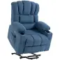 Sillón Relax Reclinable Eléctrico Levanta Personas Masaje Vibratorio y Calor Asiento Ancho USB-C USB-A Bolsillos Azul Sillón Relax Reclinable Eléctrico Levanta Personas Masaje Vibratorio y Calor Asiento Ancho USB-C USB-A Bolsillos Azul