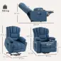 Sillón Relax Reclinable Eléctrico Levanta Personas Masaje Vibratorio y Calor Asiento Ancho USB-C USB-A Bolsillos Azul Sillón Relax Reclinable Eléctrico Levanta Personas Masaje Vibratorio y Calor Asiento Ancho USB-C USB-A Bolsillos Azul