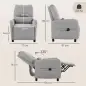 Sillón de Masaje Reclinable con Masaje Calor Lumbar Asiento con Muelles Reposapiés Cojín Lumbar Tejido Rizo Gris