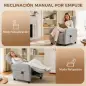 Sillón de Masaje Reclinable con Masaje Calor Lumbar Asiento con Muelles Reposapiés Cojín Lumbar Tejido Rizo Gris