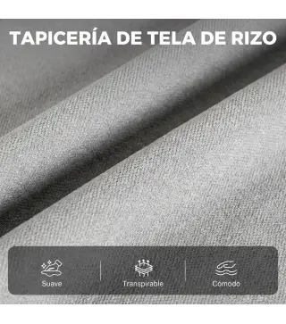 Sillón de Masaje Reclinable con Masaje Calor Lumbar Asiento con Muelles Reposapiés Cojín Lumbar Tejido Rizo Gris