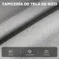 Sillón de Masaje Reclinable con Masaje Calor Lumbar Asiento con Muelles Reposapiés Cojín Lumbar Tejido Rizo Gris