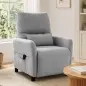 Sillón de Masaje Reclinable con Masaje Calor Lumbar Asiento con Muelles Reposapiés Cojín Lumbar Tejido Rizo Gris