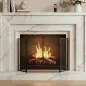 Salvachispas para Chimenea Plegable de 3 Paneles de Metal con Doble Puerta para Hogar 122x75 cm Negro Salvachispas para Chimenea Plegable de 3 Paneles de Metal con Doble Puerta para Hogar 122x75 cm Negro