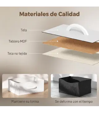 Juego de 2 Mesitas de Noche con Luces LED RGB y Estación de Carga 2 Cajones de Tela para Dormitorio 40x30x60 cm Blanco