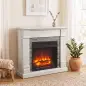 Chimenea Eléctrica Decorativa 1800W con Efecto de Llama de 3 Brillos Termostato Temporizador Mando a Distancia Natural Chimenea Eléctrica Decorativa 1800W con Efecto de Llama de 3 Brillos Termostato Temporizador Mando a Distancia Natural
