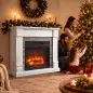 Chimenea Eléctrica Decorativa 1800W con Efecto de Llama de 3 Brillos Termostato Temporizador Mando a Distancia Natural Chimenea Eléctrica Decorativa 1800W con Efecto de Llama de 3 Brillos Termostato Temporizador Mando a Distancia Natural