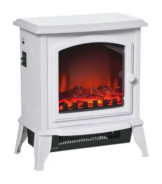 Chimenea decorativa con Termostato Ajustable y Protección Sobrecalentamiento para Salas 20-25 m² 36,5x24x45,5 cm Blanco