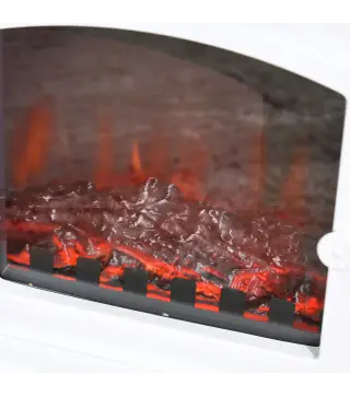 Chimenea decorativa con Termostato Ajustable y Protección Sobrecalentamiento para Salas 20-25 m² 36,5x24x45,5 cm Blanco