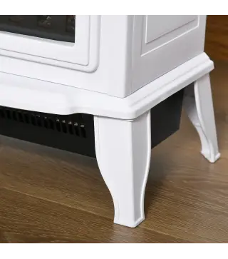 Chimenea decorativa con Termostato Ajustable y Protección Sobrecalentamiento para Salas 20-25 m² 36,5x24x45,5 cm Blanco
