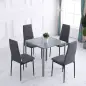 Pack de 4 Sillas de Cocina Modernas Tapizadas en Lino y Patas de Metal para Salón Carga 120 kg 41x50x97 cm Gris