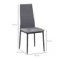 Pack de 4 Sillas de Cocina Modernas Tapizadas en Lino y Patas de Metal para Salón Carga 120 kg 41x50x97 cm Gris