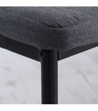 Pack de 4 Sillas de Cocina Modernas Tapizadas en Lino y Patas de Metal para Salón Carga 120 kg 41x50x97 cm Gris