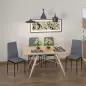 Pack de 4 Sillas de Cocina Modernas Tapizadas en Lino y Patas de Metal para Salón Carga 120 kg 41x50x97 cm Gris