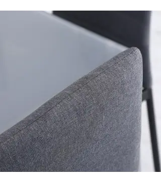 Pack de 4 Sillas de Cocina Modernas Tapizadas en Lino y Patas de Metal para Salón Carga 120 kg 41x50x97 cm Gris