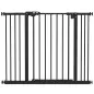 Barrera de Seguridad para Perros 74-100 cm con Extensiones Montaje a Presión y Doble Bloqueo Negro