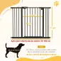 Barrera de Seguridad para Perros 74-100 cm con Extensiones Montaje a Presión y Doble Bloqueo Negro