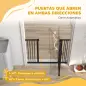 Barrera de Seguridad para Perros 74-100 cm con Extensiones Montaje a Presión y Doble Bloqueo Negro