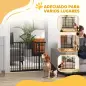 Barrera de Seguridad para Perros 74-100 cm con Extensiones Montaje a Presión y Doble Bloqueo Negro
