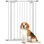 Barrera de seguridad para mascotas de 104 cm con puerta de cierre automático sistema de doble bloqueo sin perforación Barrera de seguridad para mascotas de 104 cm con puerta de cierre automático sistema de doble bloqueo sin perforación