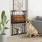 Barrera de Seguridad Ajustable con Puerta Pequeña Cierre Automático y Sistema de Doble Bloqueo 74-80x104,1 cm Negro