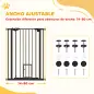 Barrera de Seguridad Ajustable con Puerta Pequeña Cierre Automático y Sistema de Doble Bloqueo 74-80x104,1 cm Negro
