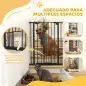Barrera de Seguridad Ajustable con Puerta Pequeña Cierre Automático y Sistema de Doble Bloqueo 74-80x104,1 cm Negro
